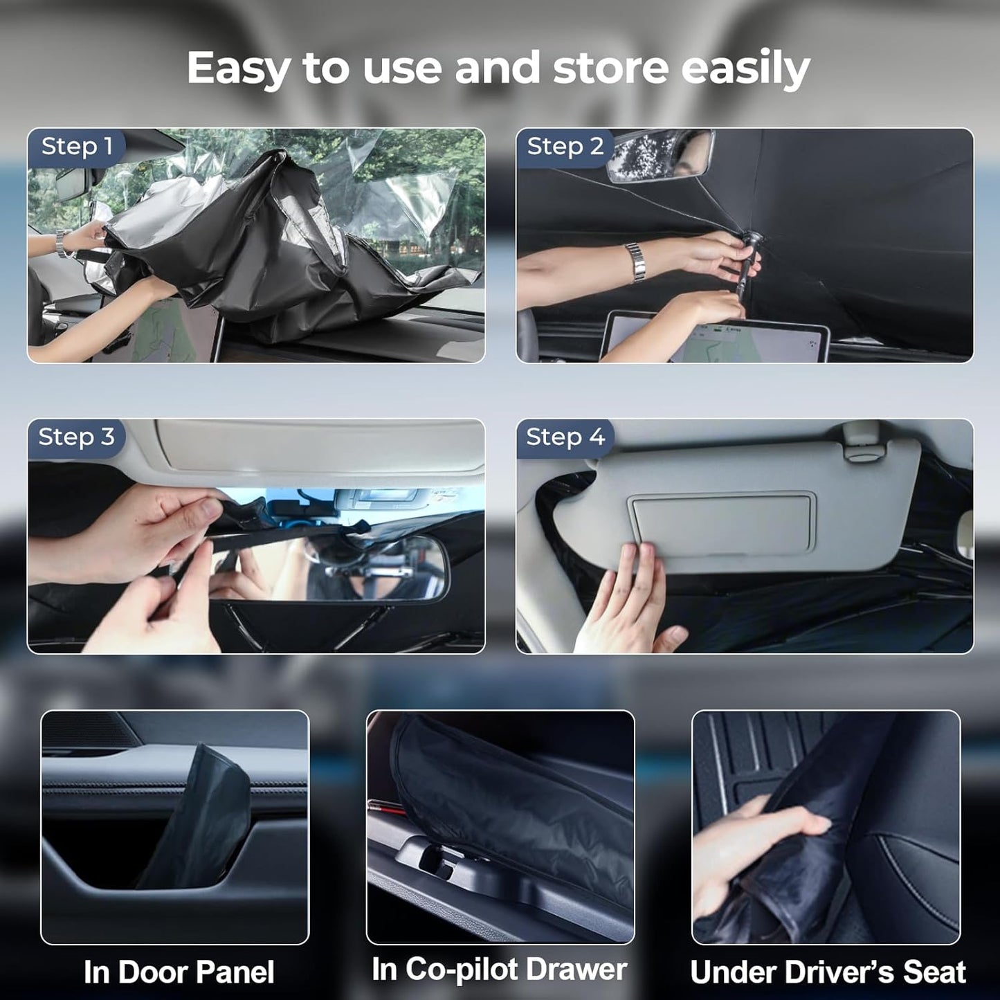 Windshield Sun Shade Umbrella for 2023-2026 Kia Sportage NQ5 Accessories: Custom Fit 240T Silver, Double Thickened, Foldable Sunshade Window Sun Visor, Ultimate 99% UV Blocking for LX/EX/SX/X-Line