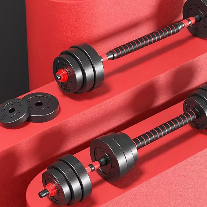 Adjustable Dumbbell Set, 5-44 lbs Free Weight Set with Connector for Barbell, Dumbbells, Push-Up Options, Fitness Exercises for Home Gym Suitable Men/Women