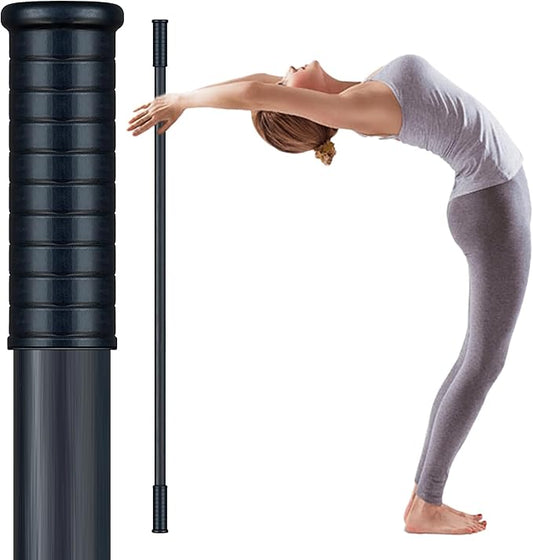 5ft Yoga Stick from Natural Bamboo with Non-Slip Handle-Stretching Stick for Mobility, Flexibility,Exercise,Workout, Physical Therapy,Pilates,Balance Fitness-Access Online Video Guide Without Any Info