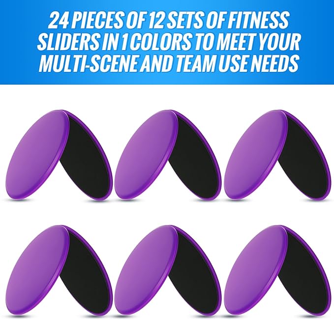Wettarn 24 Pcs Core Sliders for Working Out Abdominal Exercise Gliding Discs Dual Sided Workout Disc Fitness Sliders Exercise Gear for Gym Floors Training Abdominal Core Strength