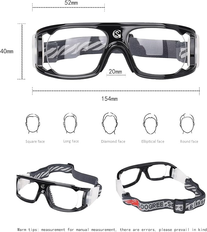 Men Basketball Glasses.Soccer Football Sport Protective Eyewear Safety Goggles,Sports Glasses For Replaceable Lens