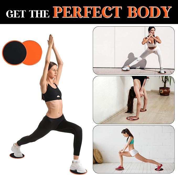 ZILLEEN Exercise Sliders for Working Out Fitness Discs for Pilates Women Men, 2 Pack