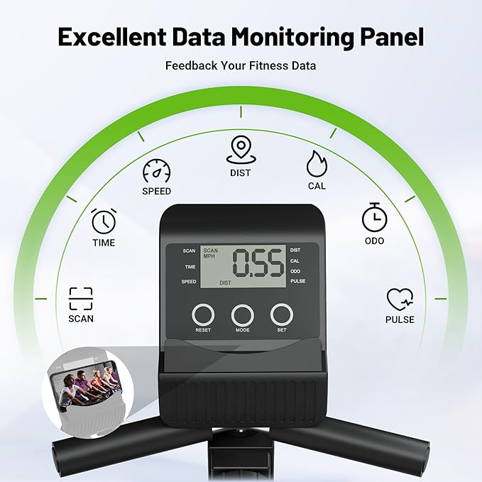 Caromix Recumbent Exercise Bike for Adults Seniors, Stationary Bike for Home with Comfortable Seat and Heart Rate Handle, Magnetic Resistance Indoor Cycling Bike with 300LBS for Cardio Workout