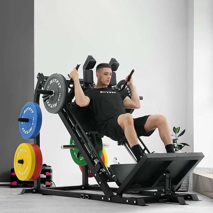 RitFit Gazelle Pro 3 in 1 Leg Press and Hack Squat Machine - High-Tensile Steel Leg Press Machine, 2000 lbs Capacity, Adjustable Angles, Hack Squat Machine with Weight Storage