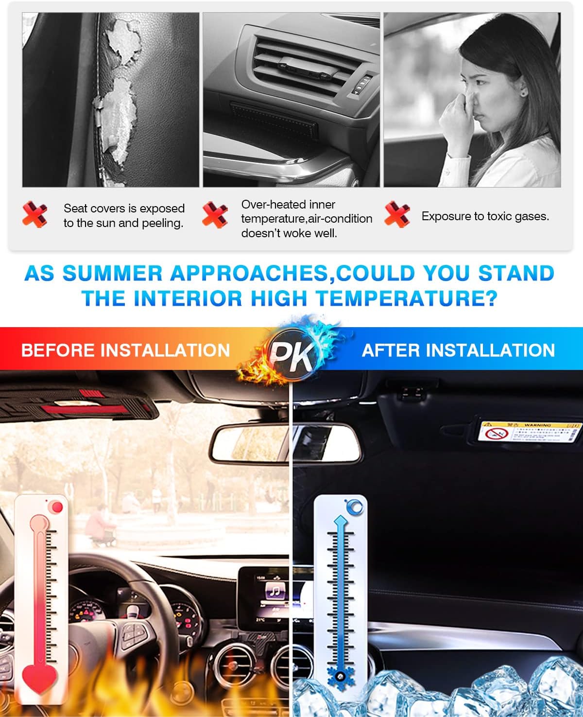 KUST Windshield Sun Shade for Nissan Titan 2020-2023 2024 Window Shade Sun Visor Cover Foldable Blocks UV Rays Keep Your Car Cooler