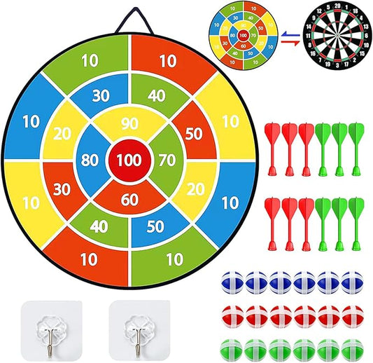 29 Inches Dart Board for Kids，Kids Large Dart Board with Sticky Balls and Darts，Indoor/Outdoor Sport Party Fun Games Toys Birthday Gifts for 3 4 5 6 7 8 9 10 11 12+Year Old Boys Girl