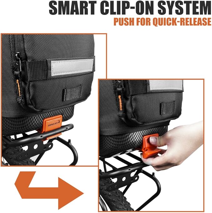 Ibera PakRak Touring Bicycle Seatpost/Disc/Non/Disc Rack and Quick Release Bag