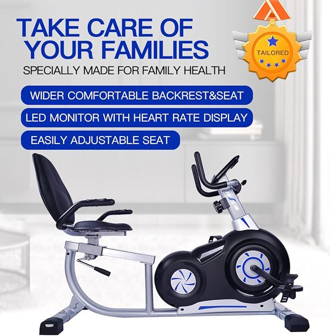 Adjustable Magnetic Indoor Cycling Bike with Tablet Mount & Comfortable Seat - 8-Level Resistance for Home Workouts