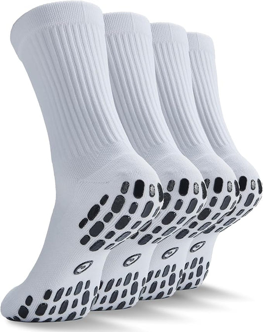 CWVLC Grip Socks Soccer - Cushioned Non-Slip Grippy for Men & Women Athletic - Barre Hospital Sticky Slipper Socks