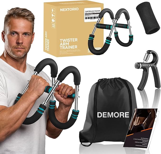 Twister Arm Trainer Pro - Adjustable Shaker Twister Arm Chest Exerciser Home Workout Equipment for Men & Women, Portable Fitness Exercise Equipment, Ultimate Shoulder Muscle Training