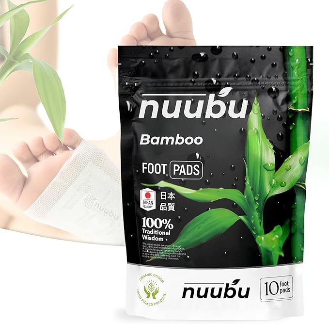 Nuubu | Cleansing Foot Pads | Better Sleep & Foot Care | Premium Japanese Organic Foot Pads with Ginger Powder | Cleanse, Moisturize, Energize (10 Pc)