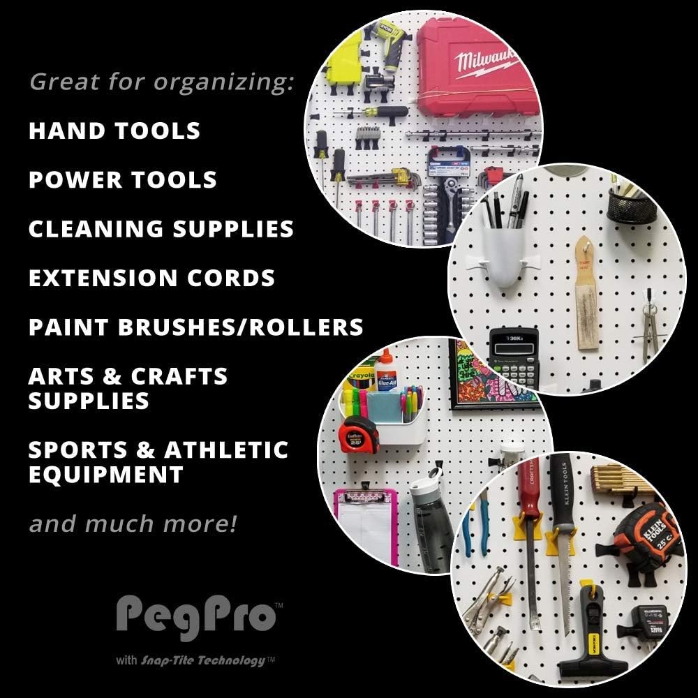 PegPro® J, 1" & 2" Kit for Standard “Wood Fiber” pegboard – Durable Plastic Pegboard Hooks - for Garage, Kitchen, Craft Room, and More (J, 1" & 2" Hook - 72 Pack, Confetti Mix)