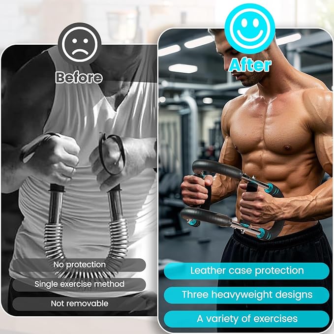 Twister Arm Trainer, Adjustable Arm & Chest Trainer for Men, Portable Twister Exerciser with Resistance Bands - Home Gym Equipment, Strength Training Tool for Upper Body Workout