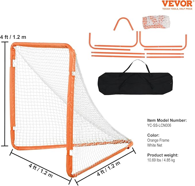 VEVOR Portable Lacrosse Goal - Complete Training Accessory Set with Extended Coverage for Youth and Adults