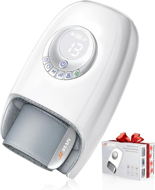 Hand Massager with Heat and Compression : Hand and Wrist Massage with Targeted Palm Roller – Soothing Relief for Stiffness & Fatigue – Gifts for Women & Men