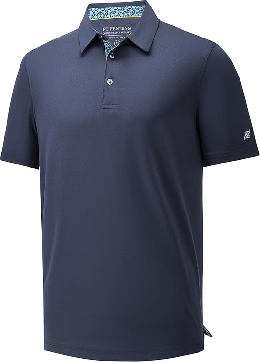 Mens Polo Shirts Short Casual Solid Stylish Dry Fit Performance Designed Collared Golf Polo Shirts for Men