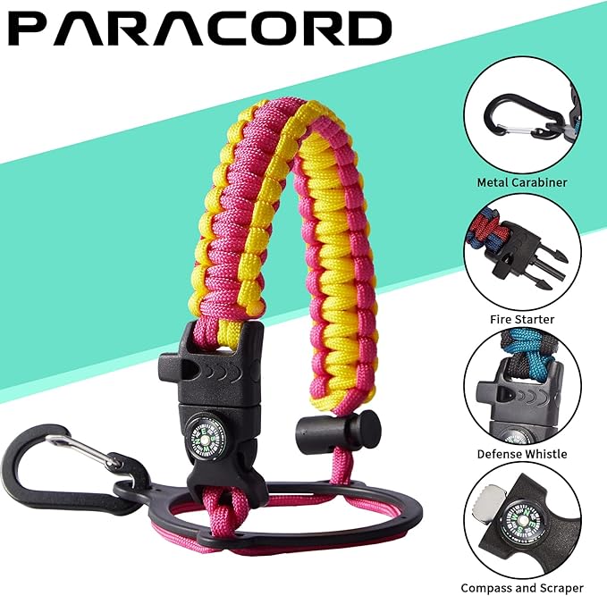 40OZ Insulated Stainless-Steel Water Bottle - Reusable Metal Water Bottles with Straw & Spout Lids, Paracord Handle & Carrier Pouch, Leakproof Workout Water Flask for Women Men