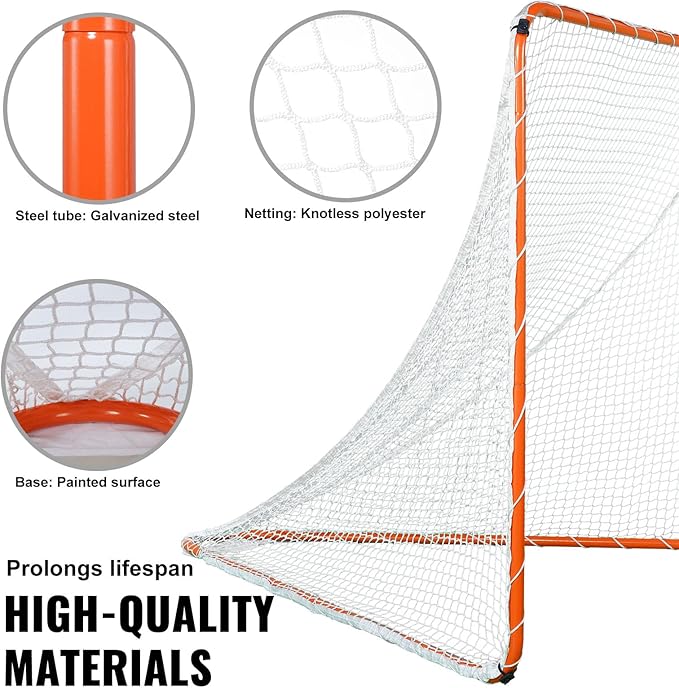 VEVOR Portable Lacrosse Goal - Complete Training Accessory Set with Extended Coverage for Youth and Adults