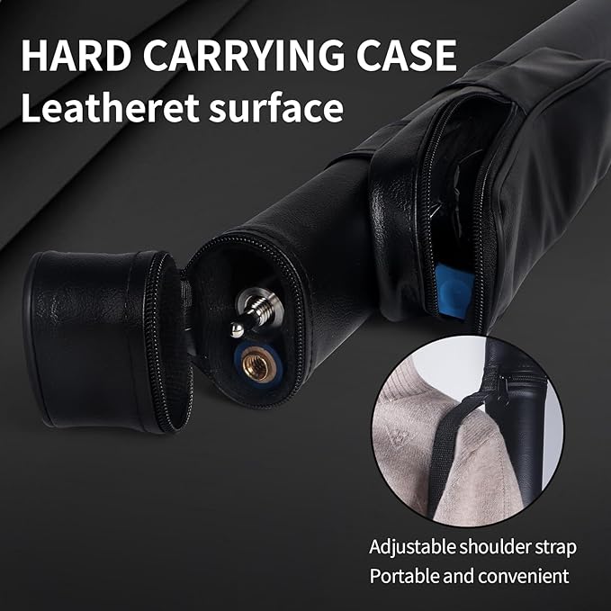 Kmise Professional Pool Cue Stick - 19 20 21oz Canadian Maple Cue Sticks, Low Deflection Shaft with Telescopic Carbon Fiber Extension, Pool Sticks for Aults, Billiard Cue Sticks with Leather Cue Case