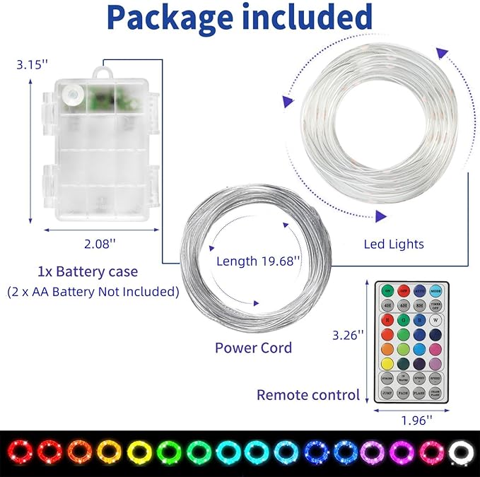 Kayak Paddle Board Lights Kit, IP68 Waterproof Dream Color SUP Glow Lights with Remote, Battery Powered Boat Light for Night Kayaking SUP Canoes, Marine Pontoon Boat Light (24FT)