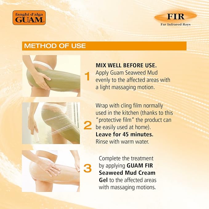 Guam Anti-Cellulite Hot Seaweed Mud ORIGINAL FORMULA | Sculpting Body Wrap To Remove Cellulite, Skin Tightening Treatment For Thighs And Legs, Inches Reduction, 1000 gr