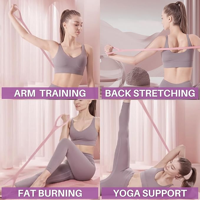 LEZER Figure 8 Resistance Band, Fitness Elastic Rope, Execrise Workout for Arm, Back, Chest and Shoulder, Yoga, Pilates, Stretching, Physical Therapy Equipment