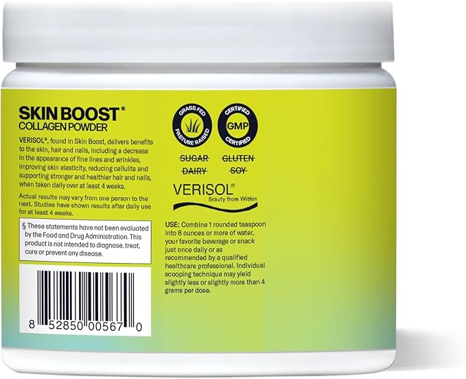Skin Boost (Acai Lemonade) [50-Serves] | Collagen Powder Supplement with VERISOL Bioactive Hydrolyzed Collagen Peptides & Vitamin C to Improve Skin, Hair & Nail Health