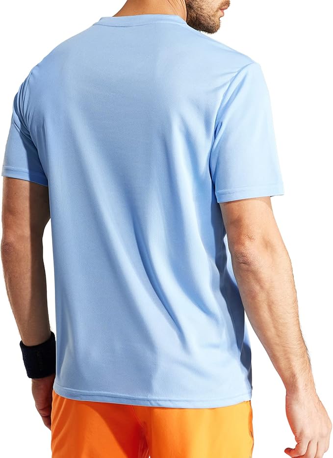 MIER Men's Quick Dry Workout Shirts Moisture Wicking Running Athletic Performance T-Shirts Recycled Polyester Top Tee
