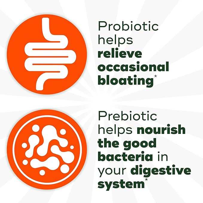 Align Dualbiotic, Prebiotics and Probiotics for Women and Men, Probiotics for Digestive Health, Prebiotics Help Nourish Good Bacteria, Natural Fruit Flavors, 60 Probiotic Gummies