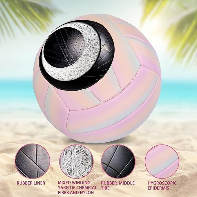 Soft Official Volleyball for Indoor Outdoor Beach, Size 5 Training Volleyball for Beginner Teenager Adult…