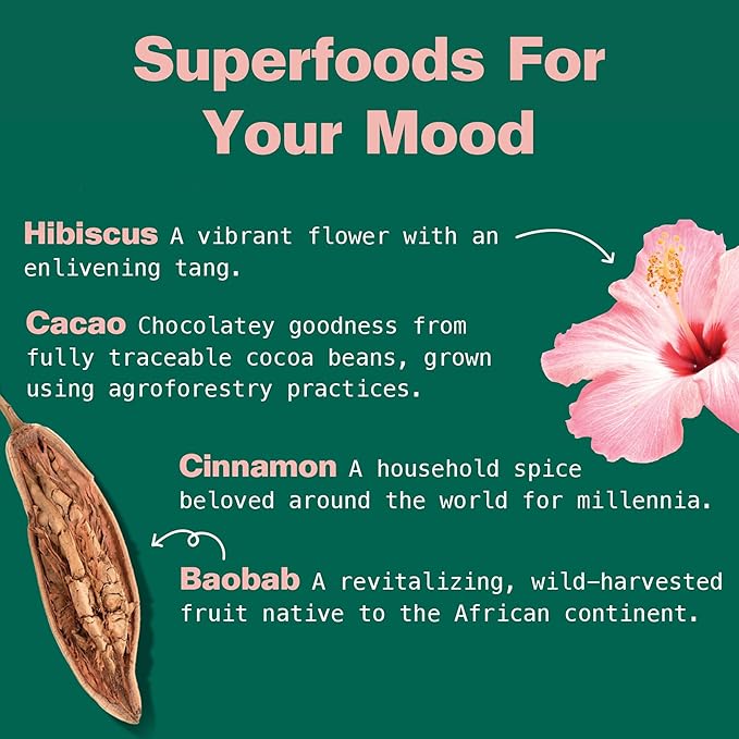 Kuli Kuli Mood Magic 6 oz Organic Uplifting Superfood Powder - Powerful Blend of Maca, Baobab, Hibiscus, and Cinnamon - Superfood powder blend for Mood, Stress Reduction, Cognitive Function