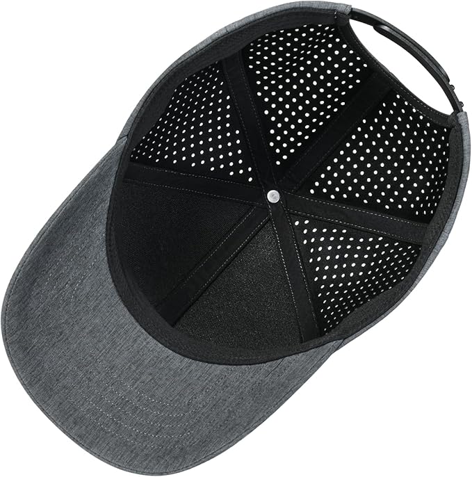 VOBOOM Men Snapback Trucker Hat, Baseball Cap for Breathable Side Laser Cut Holes