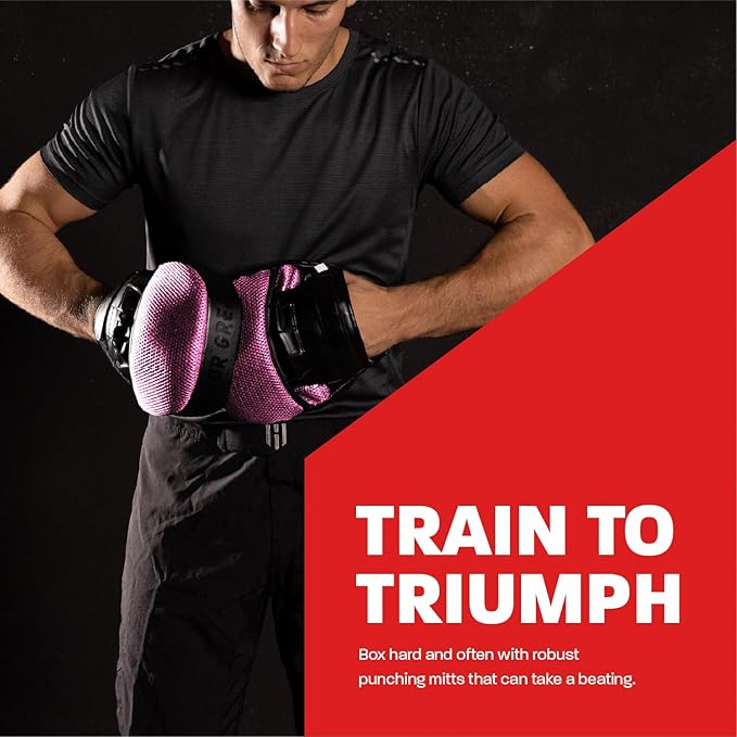 Hawk Sports Punching Mitts for Men, Women, & Kids, Leather Focus Mitts for Martial Arts & Boxing Training, Curved Punch Mitts for Karate, Kickboxing, Krav MAGA, Muay Thai & Taekwondo