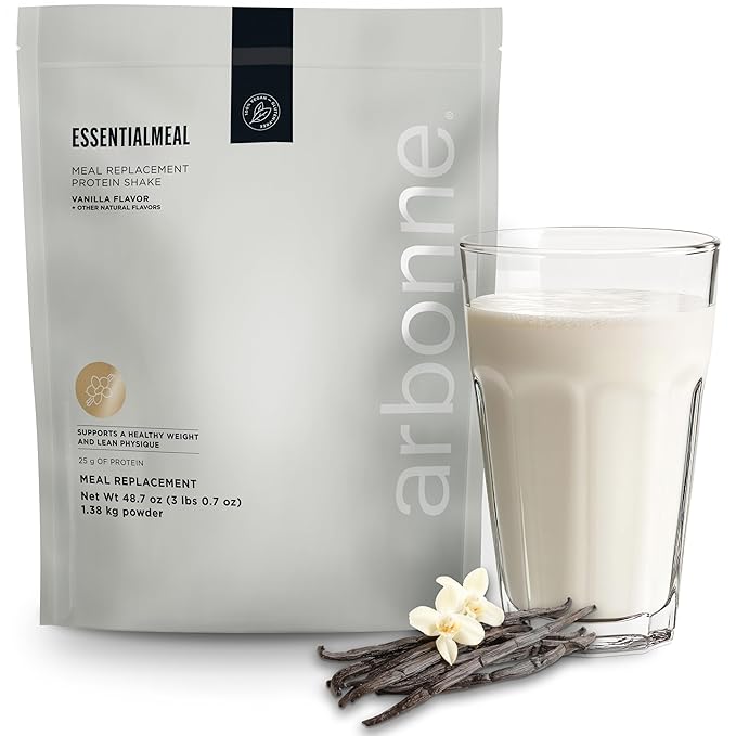 Arbonne EssentialMeal Meal Replacement Shake - Protein Shake, Vegan Protein Powder, Complete Daily Nutrition, Vanilla