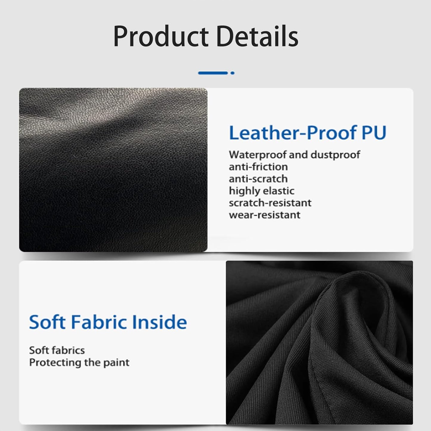 PU Leather Car Cover Waterproof All Weather, Waterproof Car Cover Fit for C-orvette C8 2020-2025 Stretch Heavy Duty Outdoor Car Covers Compatible with Rear High Wing Spoiler C8 Accessories