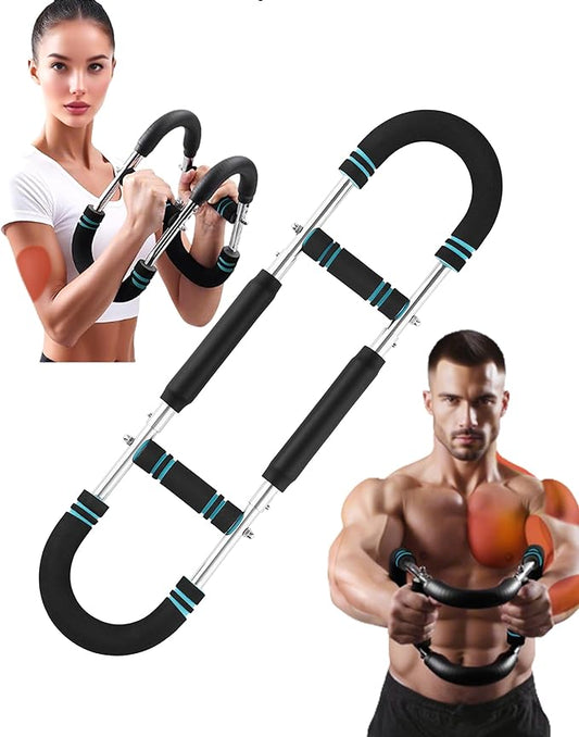 Twister Arm Exerciser, Adjustable Spring Workout Bar, Forearm Triceps Chest Inner Thigh Muscle Enhanced Exercise Strengthener, Upper Body Strength Builder Trainer, Home Fitness Equipment