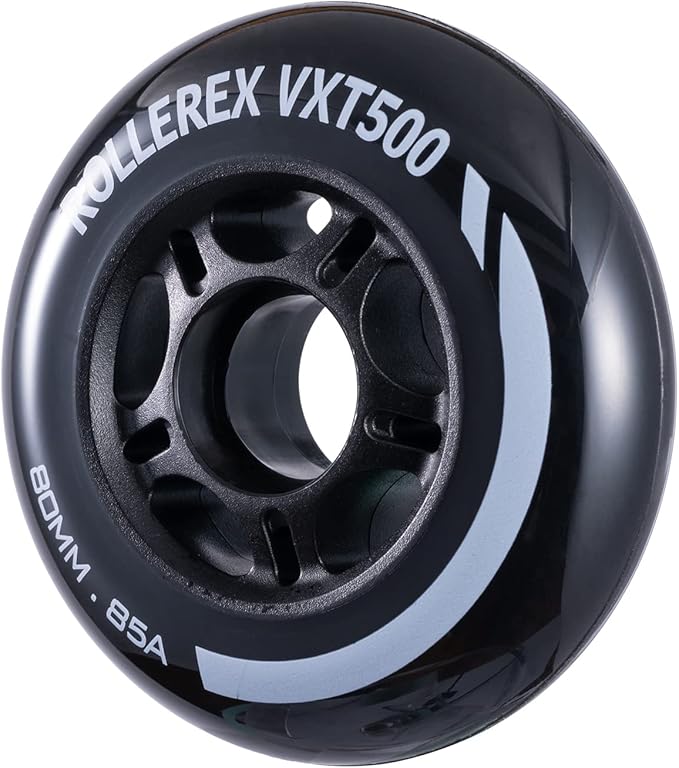 Rollerex VXT500 Inline Skate Wheels (8-Pack) (Various Size & Color Options Available) -Indoor Outdoor- Intended for Roller Blade Wheel Replacement