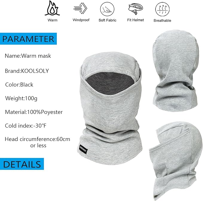 Ski Mask Balaclava Cold Weather Warm and Fleece Face Mask Neck Warmer Full Face Mask for Men&Women