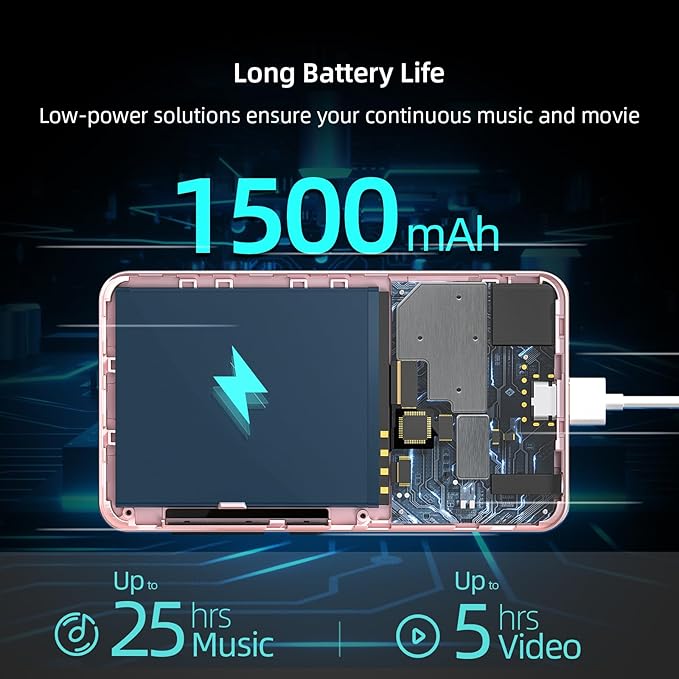 80GB MP3 Player with Bluetooth and WiFi, MP4 MP3 Player with Spotify,Spotify Kids,4" Music Player with Pandora, Audible,Music Player with Speaker (Pink_White)