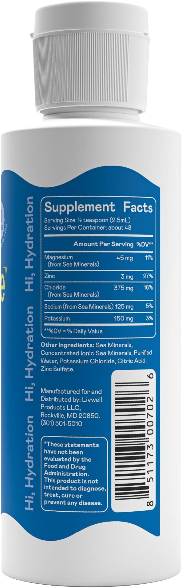 Hi-Lyte Electrolytes for Fasting, Immune Support and Rapid Hydration | 48 Servings | NO Calories NO Sugar | 20%+ More Potassium, Magnesium & Zinc