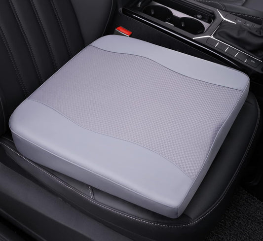 Car Seat Cushion, Comfort Memory Foam Car Cushions for Driving - Sciatica & Lower Back Pain Relief, Driver Seat Pillow for Auto, Office Chair, Wheelchair - Gray