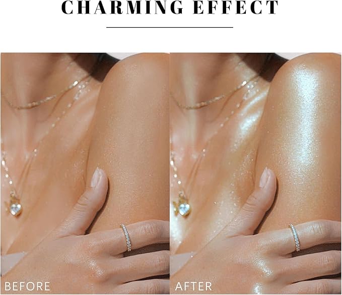 Body Glitter Spray, Moisturizing Bronze Body Shimmer Luminizer Glow Illuminator Quick-Drying and Non-Sticky Liquid Highlighter Spray for Face Hair Glitter, 60ML -Blue