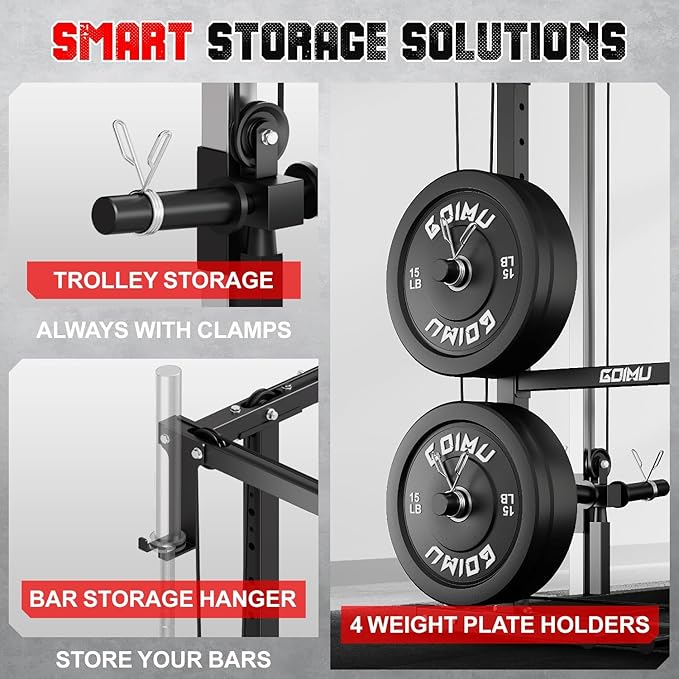R1-V4 Power Cage Rack, 2000LB Squat Rack with Cable Crossover System, Multi-Function Weight Cage, Home Gym Workout Machine with More Training Attachments