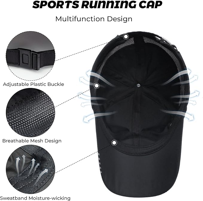 CLAPE Outdoor Sun Visor Hats Lightweight Waterproof Breathable Sports Hat UPF50+ Ultra Thin Cooling Baseball Hats