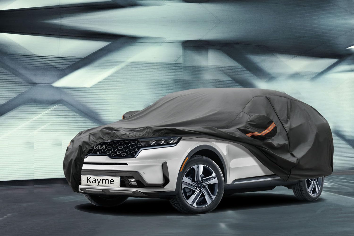 Kayme 7 Layers SUV Car Cover Custom Fit for Kia Sorento (2012-2025) Waterproof All Weather for Automobiles, Outdoor Full Cover Rain Sun UV Protection.Black