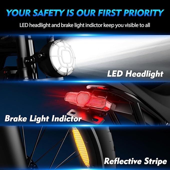 Electric Bike for Adults, Powerful 750W/ 1000W Peak Motor,Up to 25/30MPH, Max 25-45 Miles Long Range, 748.8/624 Wh Removable Battery,Ebike for Mountain,Snow,Sand,Road,Commuter