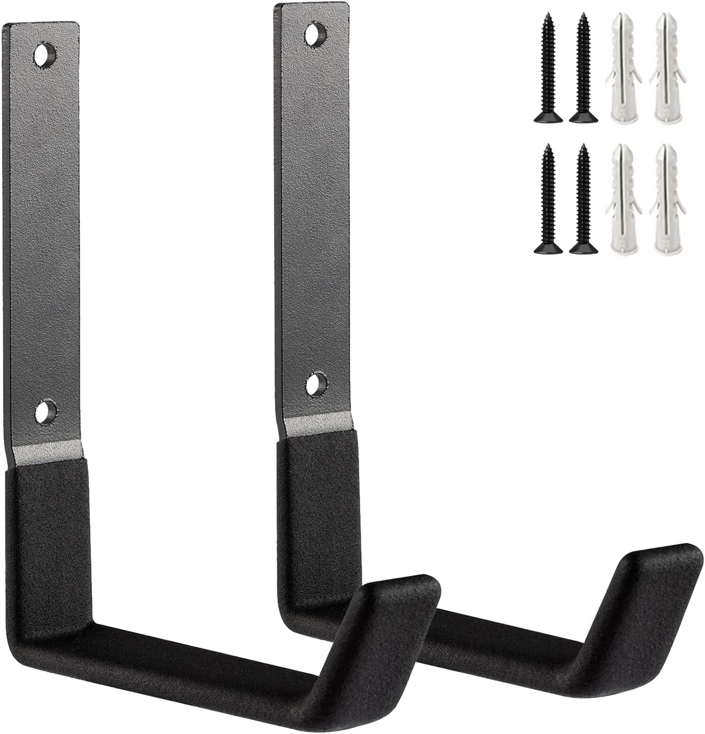 Heavy Duty Wall Hooks, Utility Hooks, Tool Organizer - Large Steel U Hooks for Garage & Garden, Hose Hanger (2 Pack)