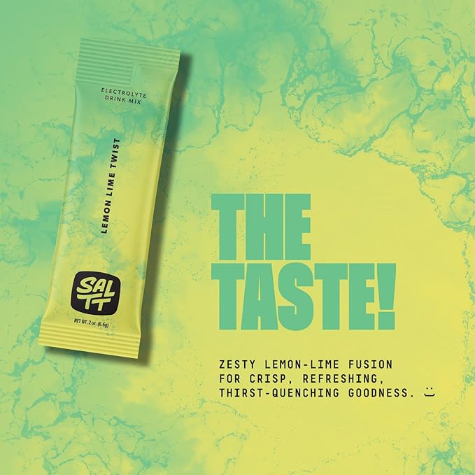 Keto Chow SALTT Electrolytes Powder Packets, Lemon Lime Twist (30 Hydration Packets) - Magnesium, Potassium, Sodium, Trace Minerals - Vegan, Sugar & Gluten Free - Travel Essentials - Made in USA