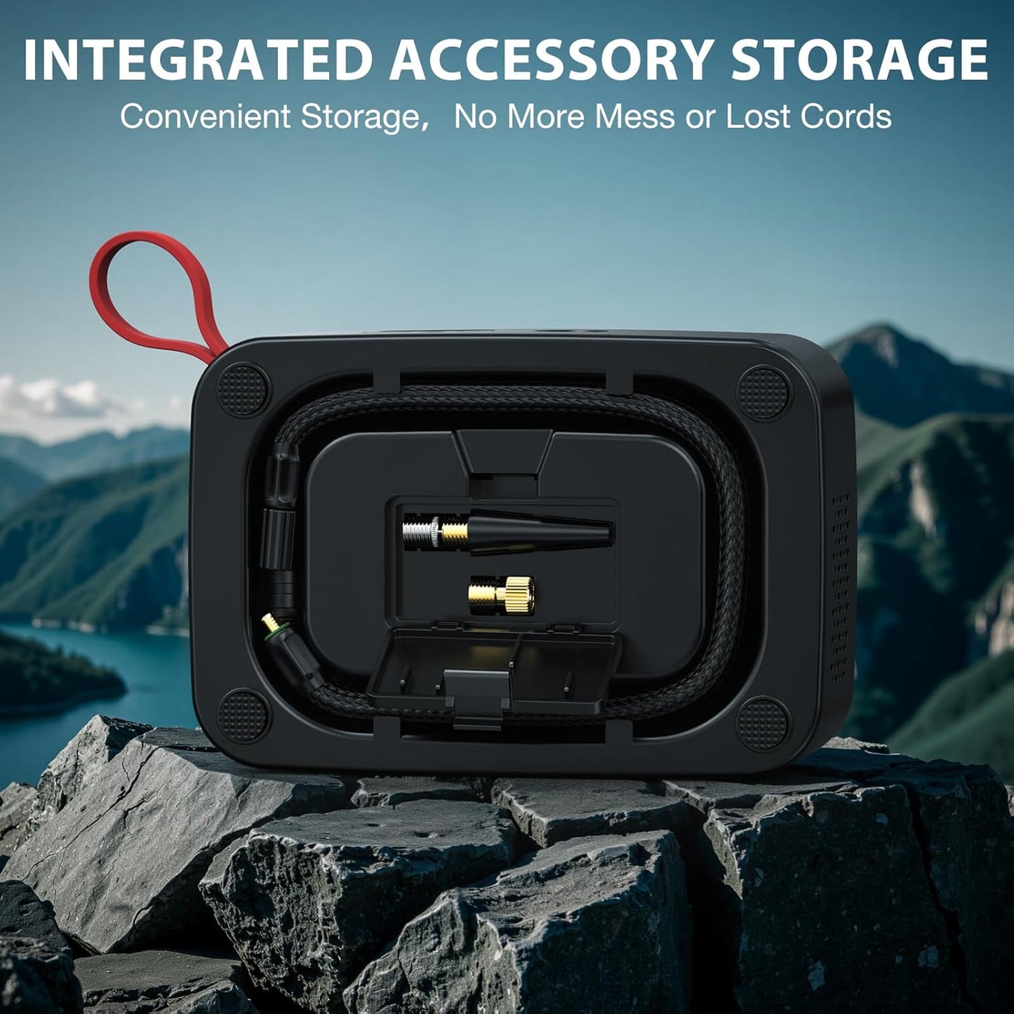 NEXPOW Tire Inflator Portable Air Compressor, 150 PSI Cordless Air Pump for Car Tires with Dual Digital Pressure Gauge and Auto Shut-Off, Portable Tire Inflator for Car, Motorcycle, Bicycle, Balls etc