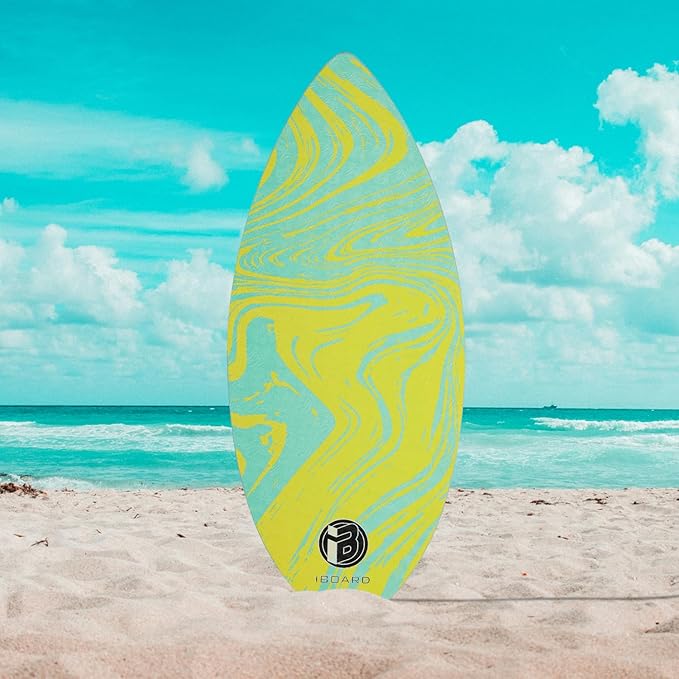 36” Skipper Skimboard with High Gloss Coat Wooden Skim Boards for Beginners, Teenagers and Adults Beach Skimboard 3 Color Traction Pad to Choose